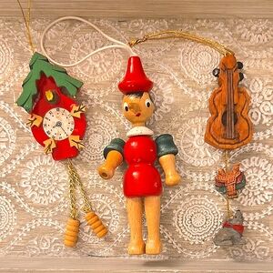 Handcrafted Wooden Ornaments - Set of 3